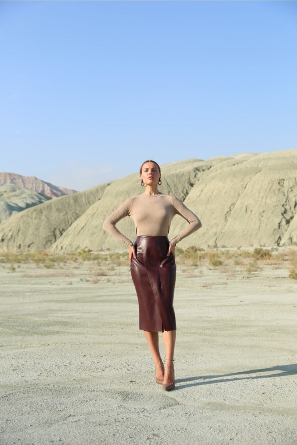 Bordo Deri Kalem Etek Bordo - 40