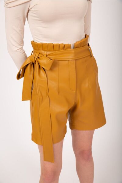 Deri Şort Turuncu - 40
