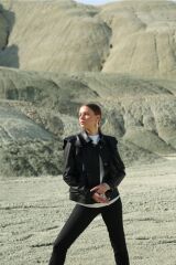 Kadın Deri Fırfır Detaylı Ceket