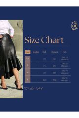 Kadın  Deri Volanlı Etek Siyah - 38