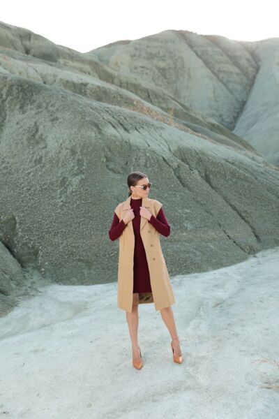 Kadın Taba Kolsuz Trençkot Taba - 40