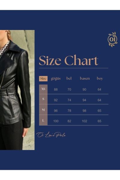 Kadın Siyah İki Fermuarlı Kemerli Deri Kısa Ceket