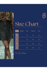 Siyah Deri Mini Düğmeli Cepli Etek Siyah - 38