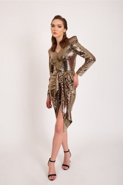 Gold Payet Elbise