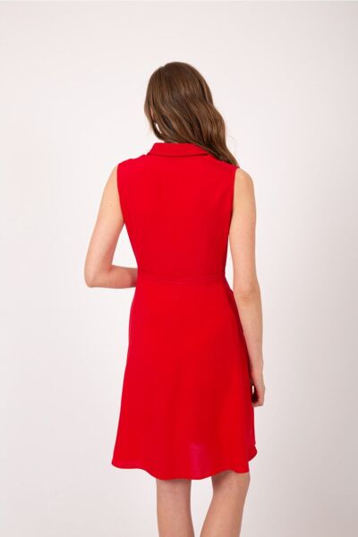 Kırmızı Kolsuz Elbise KIRMIZI - 42