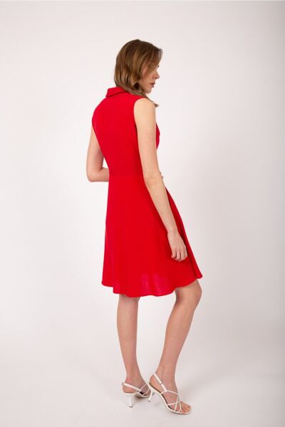 Kırmızı Kolsuz Elbise KIRMIZI - 40