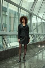 Kahverengi Blazer Deri Ceket