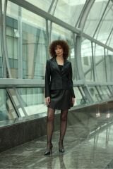 Kahverengi Blazer Deri Ceket