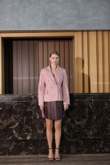 Kahverengi Blazer Deri Ceket