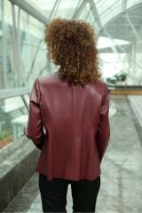 Kısa Blazer Deri Ceket
