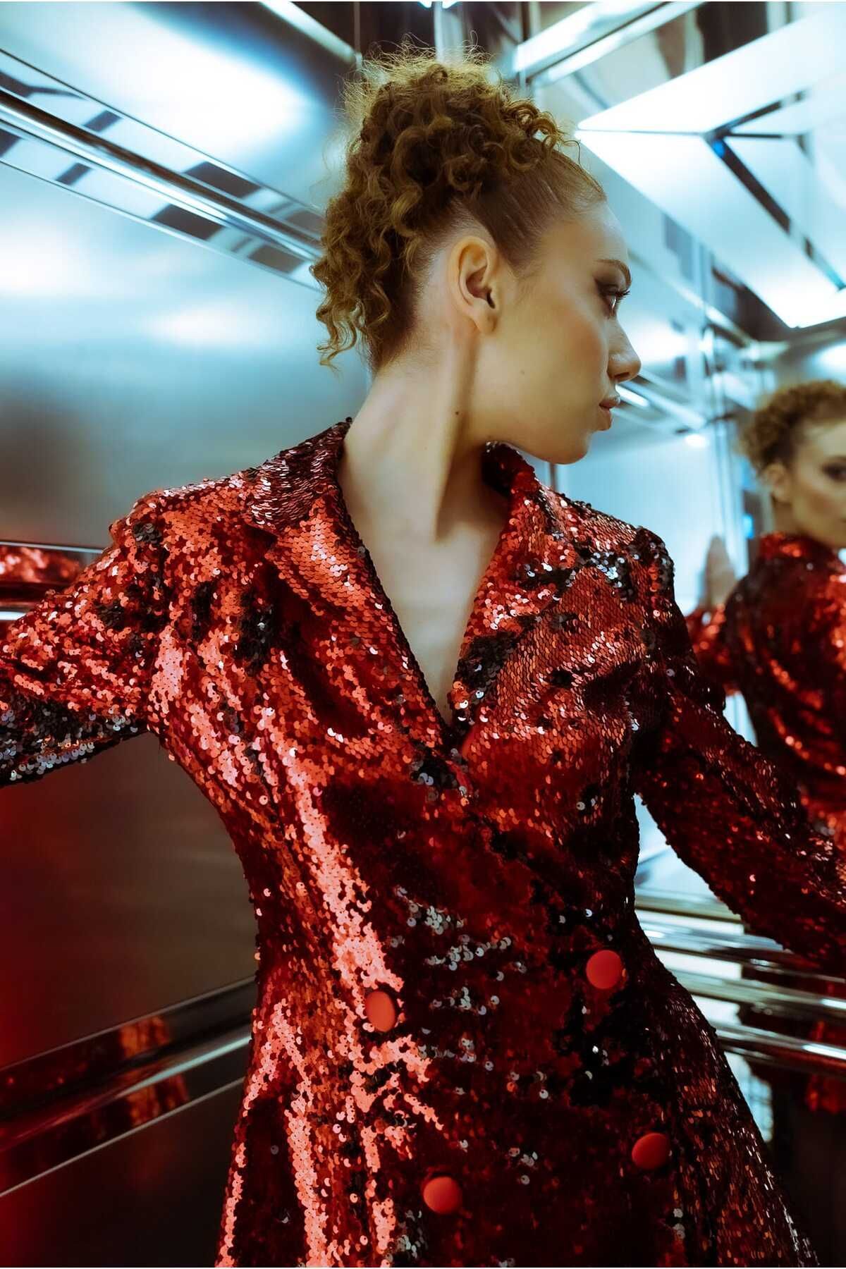 Pul Payet Ceket Elbise