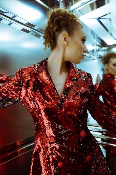 Pul Payet Ceket Elbise