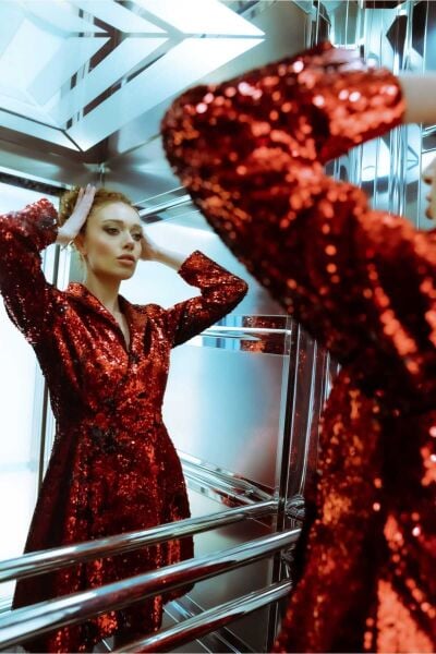 Pul Payet Ceket Elbise