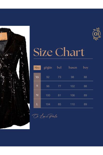 Pul Payet Ceket Elbise Siyah - 40