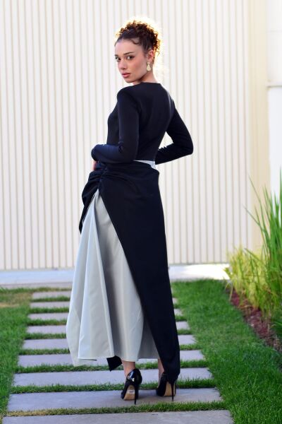 Siyah Tafta Elbise Siyah - 36