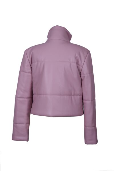 Deri Şişme Mont Pembe - 38
