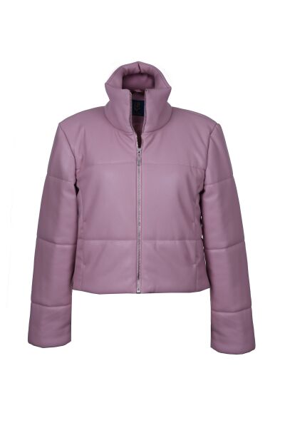 Deri Şişme Mont Pembe - 40
