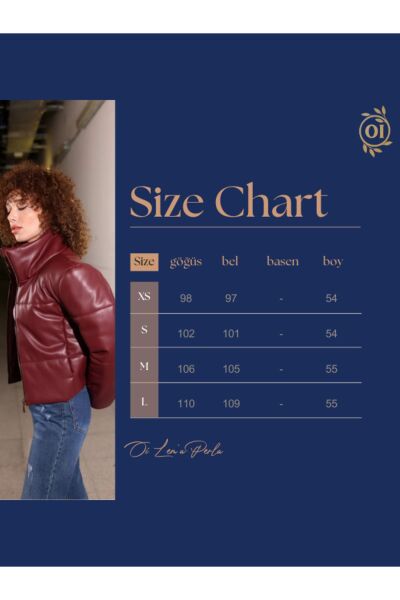 Deri Şişme Mont Bordo - 38