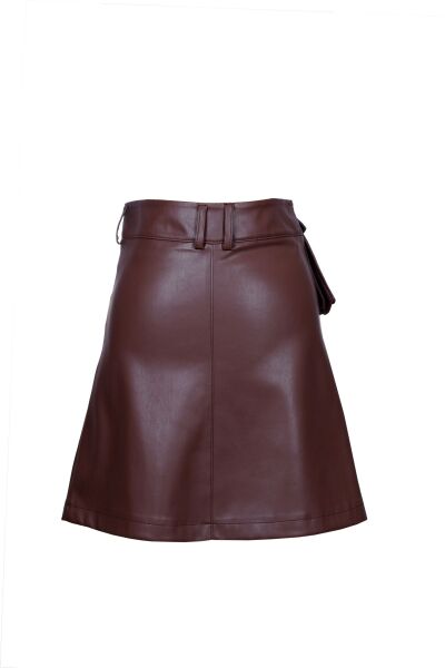 Kahverengi Deri Cepli Diz Etek Kahverengi - 38