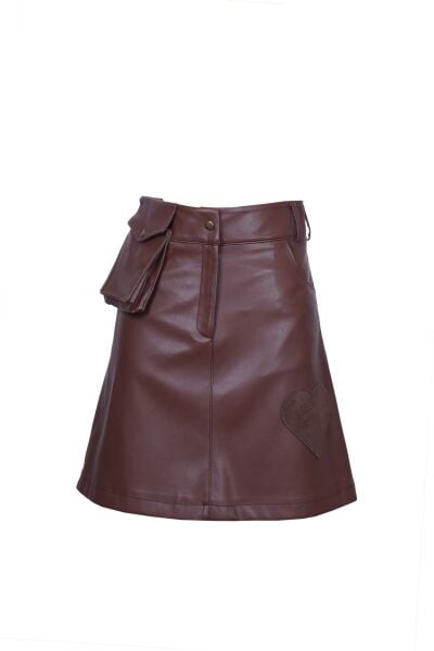 Kahverengi Deri Cepli Diz Etek Kahverengi - 40