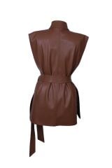 Deri Yelek Kahverengi