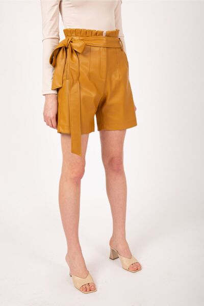 Deri Şort Turuncu - 42