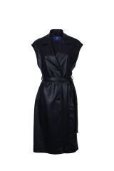 Deri Siyah Uzun Yelek 40 - Siyah