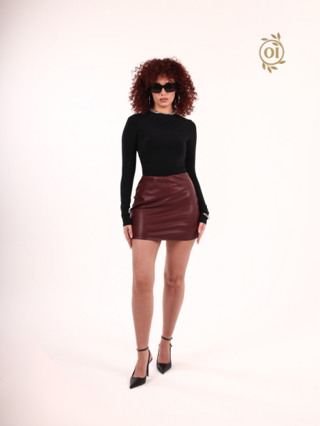 Oilemaperla Deri Mini Etek