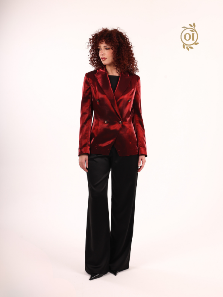 Oilemaperla Bordo Saten Ceket
