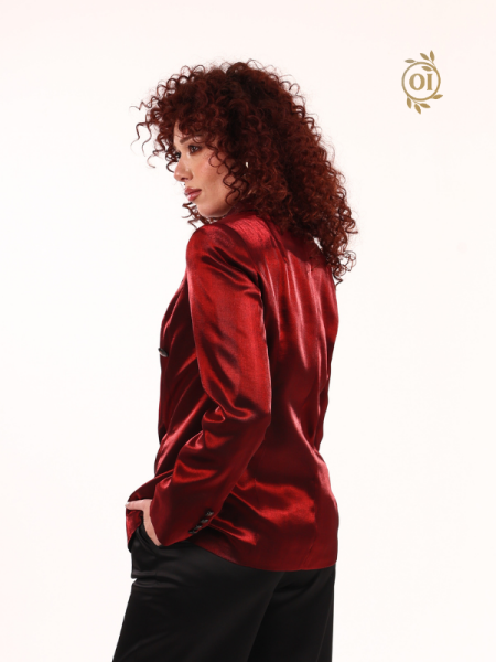 Oilemaperla Bordo Saten Ceket