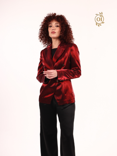 Oilemaperla Bordo Saten Ceket