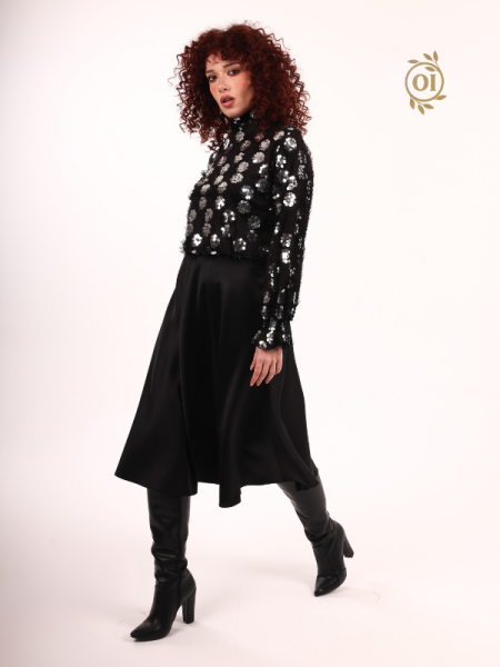 Oilemaperla Saten Etek Siyah